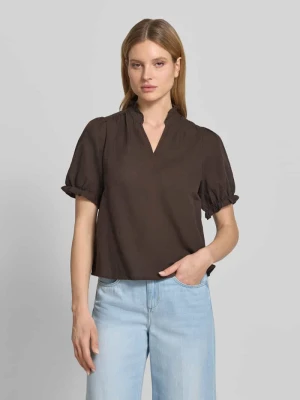 Bluzka koszulowa z mieszanka lnu i bawełny model 'Odesa' NEO NOIR