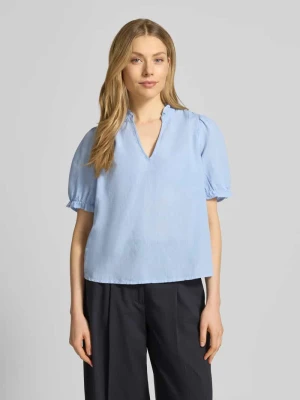 Bluzka koszulowa z mieszanka lnu i bawełny model 'Odesa' NEO NOIR