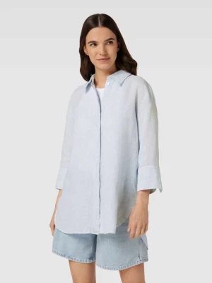 Bluzka koszulowa z mieszanki lnu i bawełny z rękawem o dł. 3/4 model ‘Fython’ Opus
