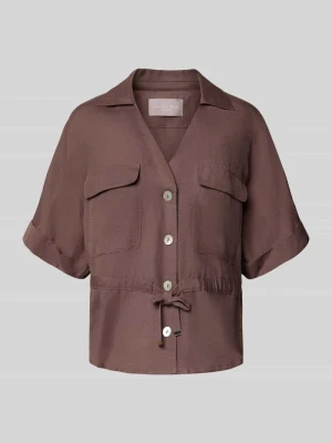 Bluzka koszulowa z mieszanki lnu i wiskozy Christian Berg Woman Selection