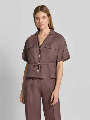 Bluzka koszulowa z mieszanki lnu i wiskozy Christian Berg Woman Selection