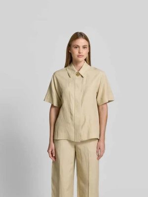 Bluzka koszulowa z mieszanki wiskozy i lnu Joseph Beżowy