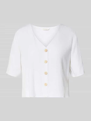 Bluzka koszulowa z mieszanki wiskozy z dodatkiem lnu Apricot