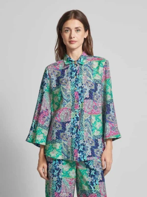 Bluzka koszulowa z mieszanki wiskozy z rękawem o dł. 3/4 Christian Berg Woman