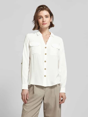 Bluzka koszulowa z nakładanymi kieszeniami z patką na piersi model ‘BUMPY’ Vero Moda