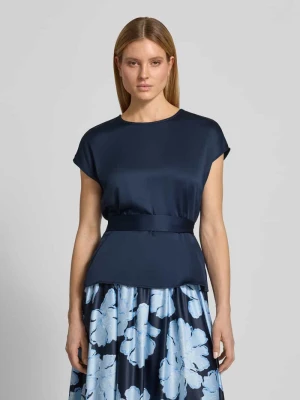 Bluzka koszulowa z okrągłym dekoltem i wiązanym paskiem Christian Berg Cocktail