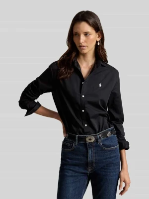 Bluzka koszulowa w kroju klasyka z pełną listwą guzikową Polo Ralph Lauren Czarny