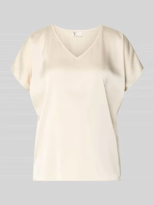 Bluzka koszulowa z satyny z dekoltem w serek V by Vera Mont