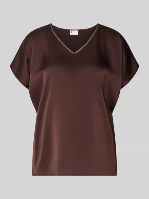 Bluzka koszulowa z satyny z dekoltem w serek V by Vera Mont