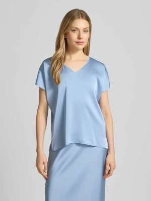 Bluzka koszulowa z satyny z dekoltem w serek V by Vera Mont