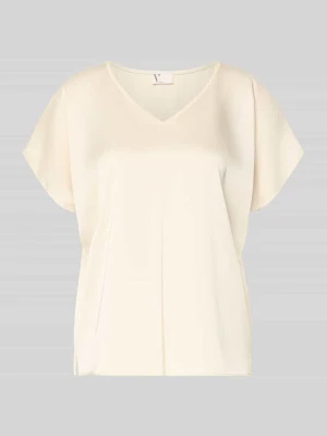 Bluzka koszulowa z satyny z dekoltem w serek V by Vera Mont