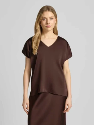 Bluzka koszulowa z satyny z dekoltem w serek V by Vera Mont