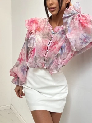 Bluzka koszulowa z tencelu z falbanami MARVA - wzór 2  magmac 