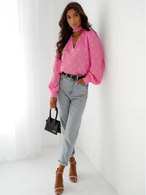 Bluzka koszulowa z wiązaniem RANDY - różowa  magmac 