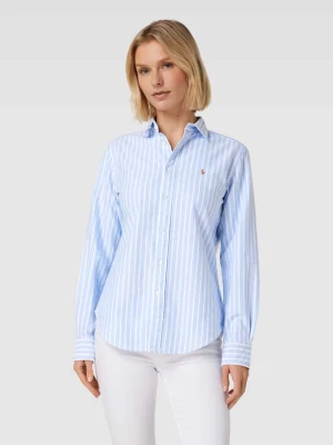 Bluzka koszulowa z wyhaftowanym logo model ‘Kendal’ Polo Ralph Lauren