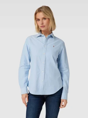 Bluzka koszulowa z wyhaftowanym logo model ‘Kendal’ Polo Ralph Lauren