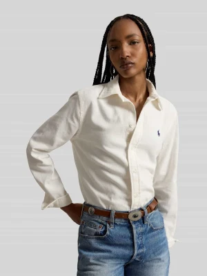 Bluzka koszulowa z wyhaftowanym logo Polo Ralph Lauren Biały