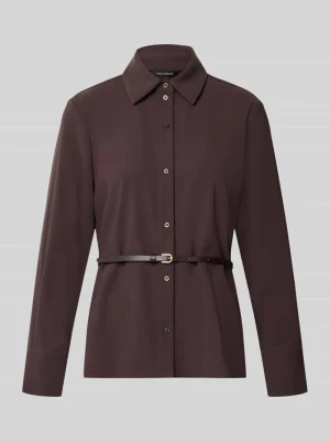 Bluzka koszulowa z zintegrowanym paskiem Armani Exchange Ciemnobrązowy