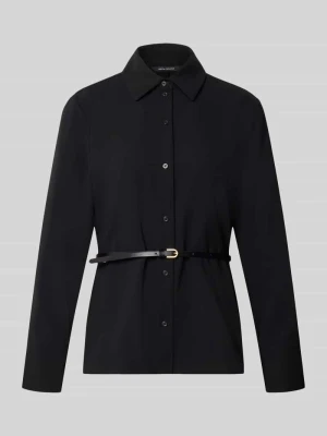 Bluzka koszulowa z zintegrowanym paskiem Armani Exchange Czarny