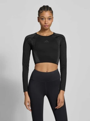Bluzka krótka z długim rękawem i nadrukiem z logo adidas Sportswear
