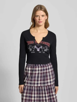 Bluzka krótka z długim rękawem i nadrukiem z logo model ‘BUDDHA’ True Religion