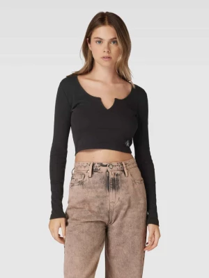 Bluzka krótka z długim rękawem i naszywką z logo Calvin Klein Jeans