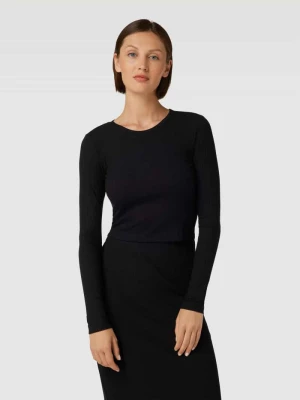 Bluzka krótka z długim rękawem i prążkowanym, okrągłym dekoltem Jake*s Casual