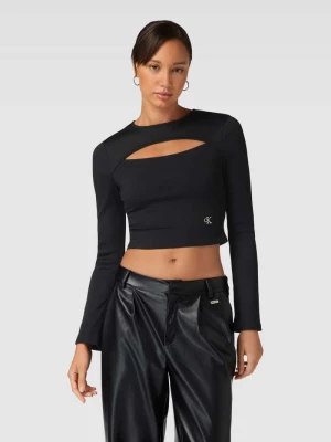 Bluzka krótka z długim rękawem i wycięciem model ‘MILANO’ Calvin Klein Jeans