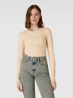 Bluzka krótka z długim rękawem z półprzezroczystego materiału Calvin Klein Jeans