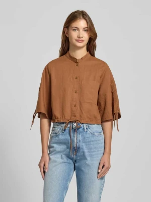 Bluzka krótka z mieszanki lnu i bawełny Marc O'Polo DENIM