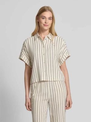 Bluzka krótka z mieszanki wiskozy i lnu model ‘VIVA’ Selected Femme
