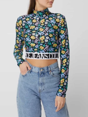 Bluzka krótka z paskiem z logo Versace Jeans Couture