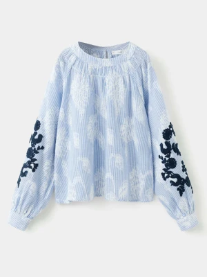 Bluzka kwiatowy haft błękitny - Dzieci - - MANGO KIDS