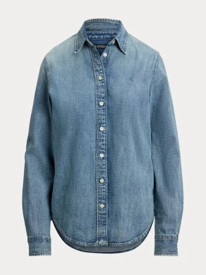Bluzka Lauren Ralph Lauren niebieski denim