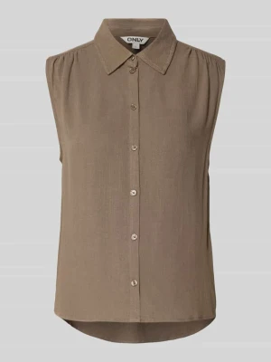 bluzka lniana bez rękawów o kroju regular fit model 'SIESTA' Only