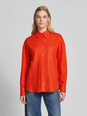 Bluzka lniana o kroju regular fit z kołnierzykiem koszulowym model ‘SHIRIN’ GUIDO MARIA KRETSCHMER WOMAN