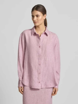 Bluzka lniana o kroju regular fit z listwą guzikową Samsøe Samsøe