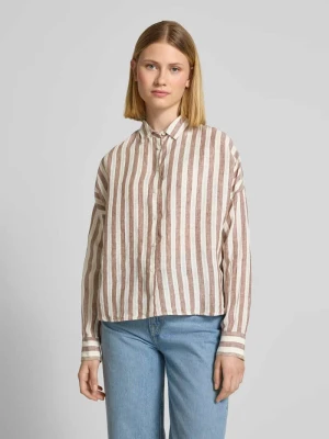 Bluzka lniana o kroju regular fit z obniżonymi ramionami 0039 italy