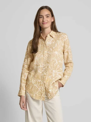 Bluzka lniana o kroju regular fit z patkami na rękawach model ‘KARRIE’ Lauren Ralph Lauren