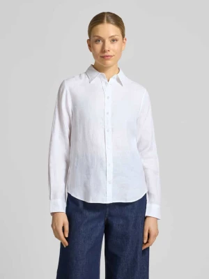 Bluzka lniana o kroju regular fit z wyhaftowanym logo Gant