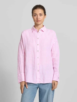 bluzka lniana o kroju relaxed fit we wzorze na całej powierzchni Christian Berg Woman