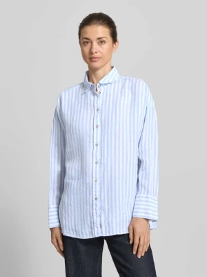 bluzka lniana o kroju relaxed fit we wzorze na całej powierzchni Christian Berg Woman