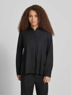 Bluzka lniana o kroju relaxed fit z kołnierzykiem koszulowym model 'GOA' Only