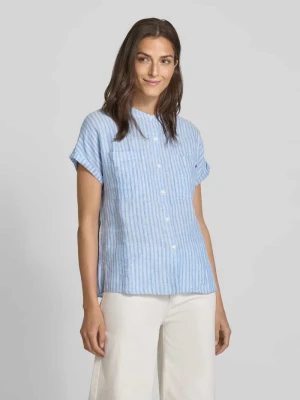 Bluzka lniana o kroju relaxed fit z krótkim rękawem Tommy Hilfiger
