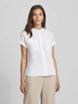 Bluzka lniana o kroju relaxed fit z krótkim rękawem Tommy Hilfiger