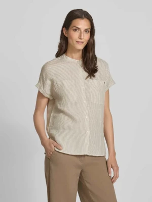 Bluzka lniana o kroju relaxed fit z krótkim rękawem Tommy Hilfiger