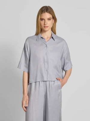 Bluzka lniana o kroju relaxed fit z obniżonymi ramionami drykorn