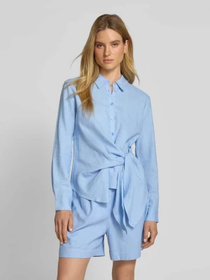Bluzka lniana o kroju slim fit z wiązanym detalem model ‘MATHILDA’ GUIDO MARIA KRETSCHMER WOMAN