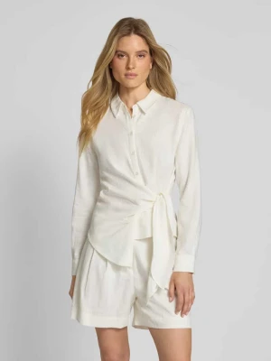Bluzka lniana o kroju slim fit z wiązanym detalem model ‘MATHILDA’ GUIDO MARIA KRETSCHMER WOMAN