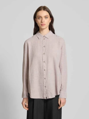 Bluzka lniana o pudełkowym kroju z karczkiem model ‘LINN’ Vero Moda